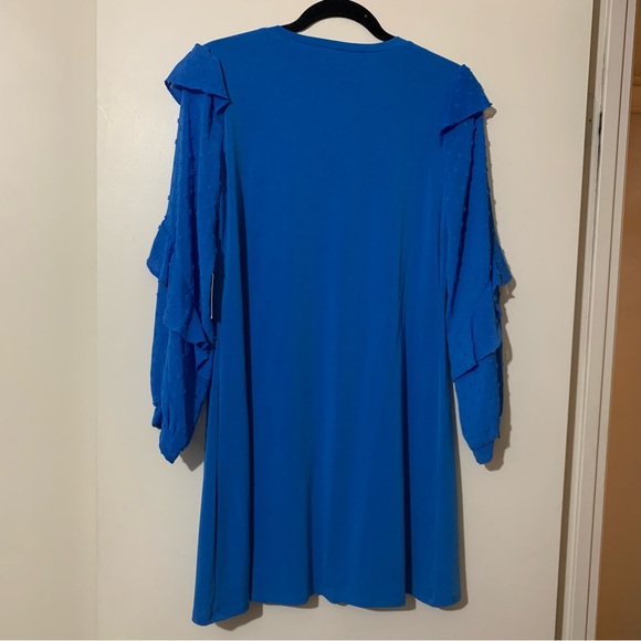 NWT CeCe by Cynthia Steffe Mix Media Long Sleeve Sheath Dress in Cosmic Blue - Picture 12 of 12